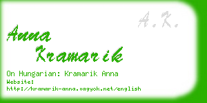 anna kramarik business card
